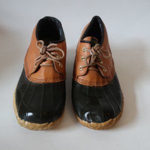 MENS THORNTON BAY BLACK BROWN ANKLE RAIN GALOSHES SHOES 9 *